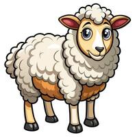 a cartoon sheep standing in front of a white background vector