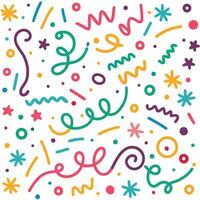 a colorful pattern with various shapes and letters vector