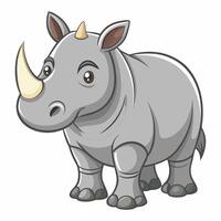 a cartoon rhino standing on a white background vector