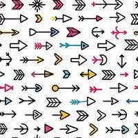 seamless pattern with colorful arrows on white background vector