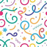 a colorful pattern with swirls and stars vector