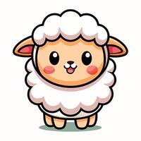 cute sheep cartoon character illustration vector