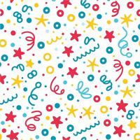 seamless pattern with colorful stars and stars on white background vector