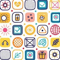 a colorful set of icons and icons on a white background vector
