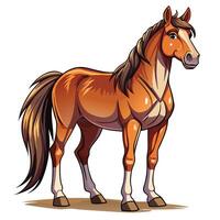 a cartoon horse standing on a white background vector