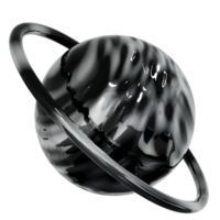 3d ball and ring Y2K chrome elements for design png