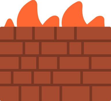 icono plano de cortafuegos vector