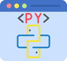 Python Flat Icon vector