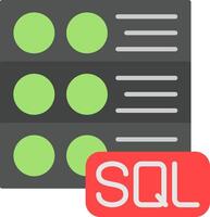 Sql Server Flat Icon vector