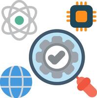 AI Setting Flat Icon vector