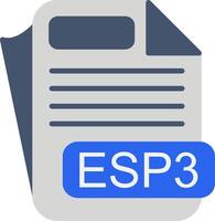 ESP3 File Format Flat Icon vector