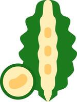 Bitter Gourd Flat Icon vector