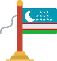 Uzbekistan Flag Flat Icon vector