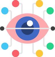 Iris Recognition Flat Icon vector
