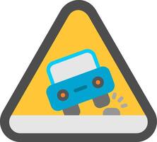 Road Sign Flat Icon vector