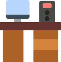 Computer Desk Flat Icon vector