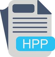 HPP File Format Flat Icon vector