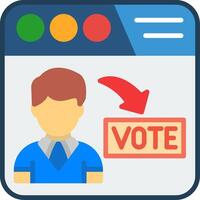 Online Voting Flat Icon vector