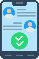 Double Check Flat Icon vector