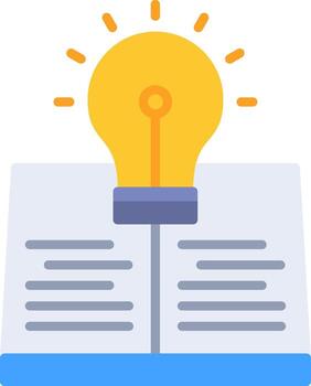 icono plano de conocimiento vector