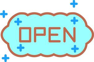 Open Flat Icon vector