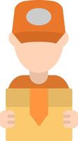Delivery Man Flat Icon vector