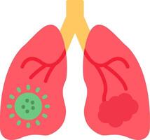 Lung Cancer Flat Icon vector