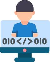 Programmer Flat Icon vector