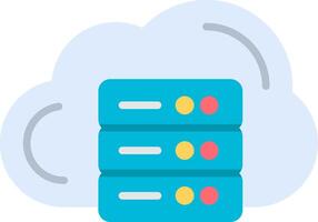 Cloud Database Flat Icon vector