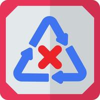 Do Not Recycle Flat Icon vector