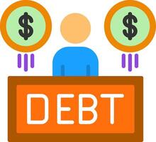 Debt Flat Icon vector