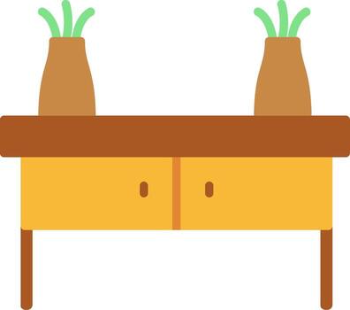 Console Table Flat Icon vector