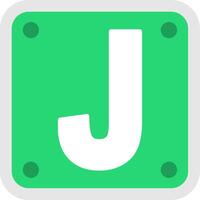 Letter J Flat Icon vector