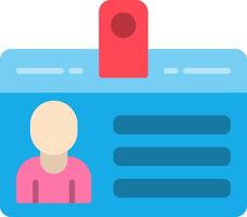 Identification Card Flat Icon vector