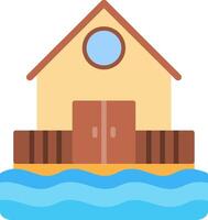 Beach Hut Flat Icon vector