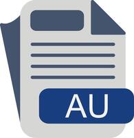 AU File Format Flat Icon vector