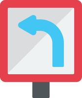 Left Bend Flat Icon vector