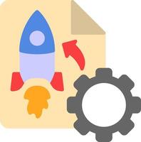Project Launch Flat Icon vector