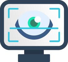 Retinal Scan Flat Icon vector