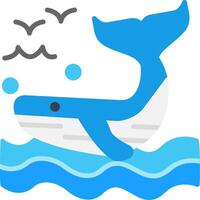 Whale Flat Icon vector