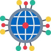 Global Network Flat Icon vector