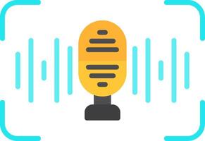 Voice Recognition Flat Icon vector