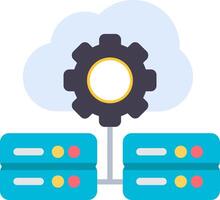 Cloud Server Flat Icon vector