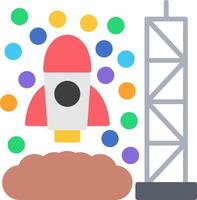 Rocket Launch Flat Icon vector