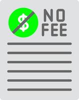No Fee Flat Icon vector