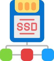 Ssd Disk Flat Icon vector