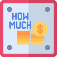 How Much Flat Icon vector