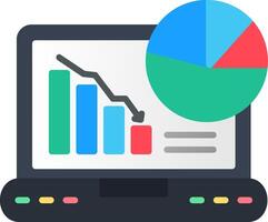 Line Graph Flat Icon vector