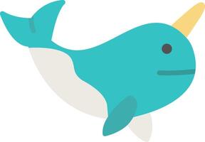 Narwhal Flat Icon vector