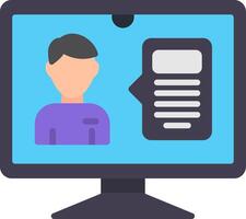 Online Interview Flat Icon vector